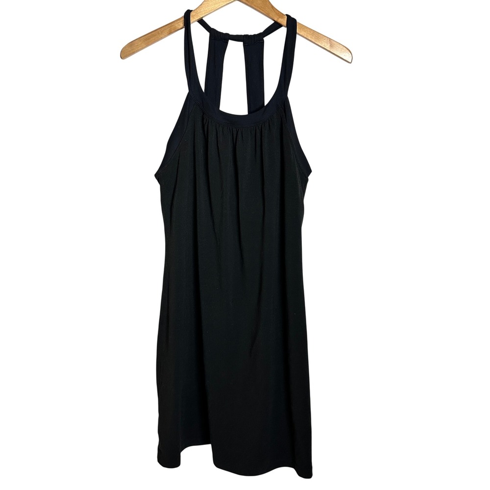 PRANA Quinn Dress Black Athletic Racerback Activewear Mini Dress Large L